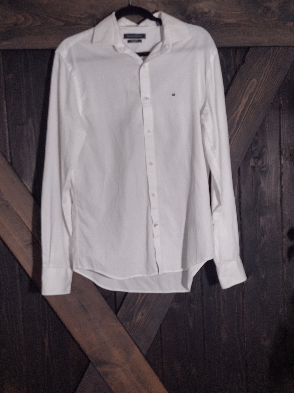 Tommy Hilfiger Men's White Button-Up Dress Shirt Sz 15 1/2 Medium